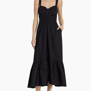 A.L.C. Lilah Sleeveless Cotton Midi Dress Black Size 4 NWT